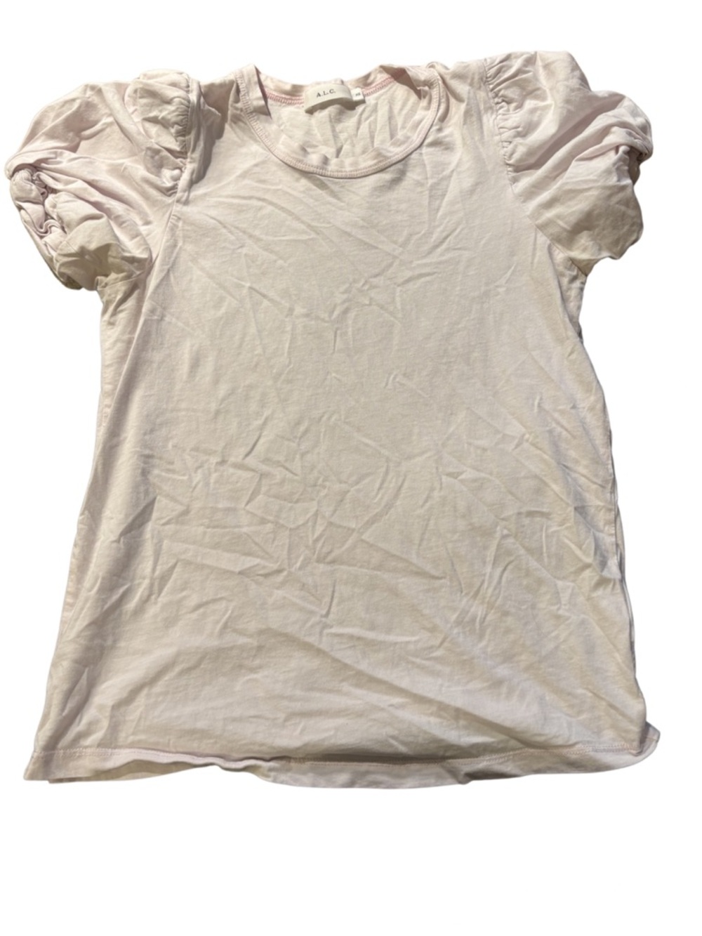 Pale pink ALC puff-sleeved T-shirt